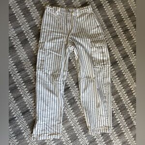 Men's Striped Cargo Pants - Black and White